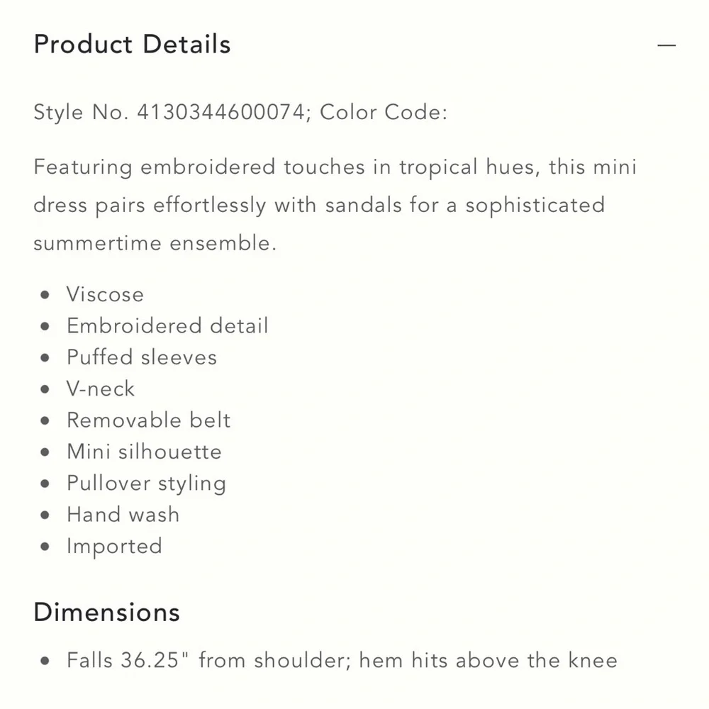 Anthropologie Forever that Girl Embroidered Mini Dress 👗 - Picture 4 of 7